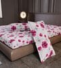 Pink Blossom Floral 144 Tc Cotton King Bedsheet With 2 Pillowcovers