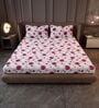 Pink Blossom Floral 144 Tc Cotton King Bedsheet With 2 Pillowcovers