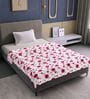 Pink Blossom Floral 144 Tc Cotton Single Bedsheet With Pillowcover