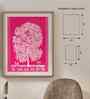 Pink Canvas Printed Warli Framed Art