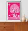 Pink Canvas Printed Warli Framed Art
