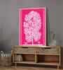 Pink Canvas Printed Warli Framed Art