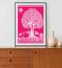 Pink Canvas Printed Warli Framed Art