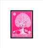 Pink Canvas Printed Warli Framed Art