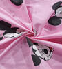 Pink Cartoon Printed 300 TC Cotton Blend Single Bedsheet with 1 Pillow Cover