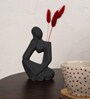 Black Human Figurine Ceramic Flower Vase (1 Pc)