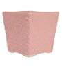Pink Ceramic Crackle Square Shape Planter