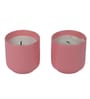 Pink Ceramic Glass Wax Candle Set of 2