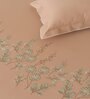 Pink Embroidered 210 TC Cotton King Sized Bedsheet with 2 Pillow Covers