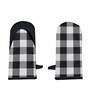 Checked Black & White Cotton (Set of 2) Oven Gloves
