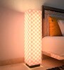 Pink Checks Rectangle Pink Iron & Canvas Floor Lamp
