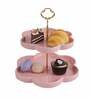 Cloud Pink & Gold Ceramic Appetizer Platter