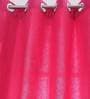 Pink Solid Cotton 5 Ft Light Filtering Eyelet Window Curtain