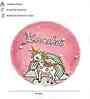 Pink Colour Engineered Wood 10 Inch Wall Art With 3D Marble Dust N Clay Handmade Unicorn Art Work