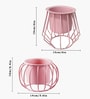 Set Of 2 Pink Metal Plant Stand