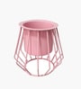 Set Of 2 Pink Metal Plant Stand