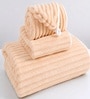 Light Orange Coral Fleece Solid 450 Gsm Bath Towel Set Of 3