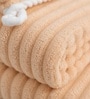 Light Orange Coral Fleece Solid 450 Gsm Bath Towel Set Of 3