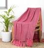 Pink Solid Cotton 50x60 Inches Sofa Throw