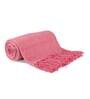 Pink Solid Cotton 50x60 Inches Sofa Throw