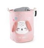 Pink Cotton Puppy 11 Ltrs Laundry Basket Cum Kids Storage Organizer