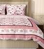 Pink Traditional 350 TC Cotton King Sized Bed Sheets with 2 Pillow Covers