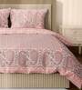Pink Traditional 350 TC Cotton King Sized Bed Sheets with 2 Pillow Covers