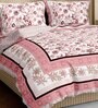 Pink Traditional 350 TC Cotton King Sized Bed Sheets with 2 Pillow Covers