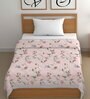 Pink Cotton Floral 500 GSM Single Bed Comforter