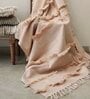 Pink Cotton Textured 50X62 Inches Throw