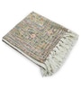 Beige Cotton Traditional 62X50 Inches Throw With Fringes