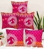 Pink Cotton Animal 16x16 inches Cushion Covers (Pack of 5)