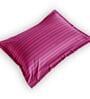 Pink Cotton 210TC Striped Set of 2 Pillow Covers
