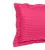 Pink Cotton 210TC Striped Single Bedsheet with 1 Pillow Cover