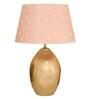Pink Cotton Fabric Shade Lagos Brass Patterned Table Lamp with Brass Base