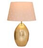 Pink Cotton Fabric Shade Lagos Brass Patterned Table Lamp with Brass Base