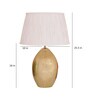 Pink Cotton Fabric Shade Lagos Brass Patterned Table Lamp with Brass Base