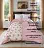 Pink Cotton Floral 300 Gsm Double Bed Reversible Comforter