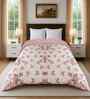 Pink Cotton Floral 300 Gsm Double Bed Reversible Comforter