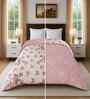 Pink Cotton Floral 300 Gsm Double Bed Reversible Comforter