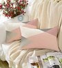Pink Cotton Geometric 18x12 inches Cushion Covers (Pack of 2)