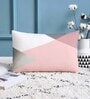 Pink Cotton Geometric 18x12 inches Cushion Covers (Pack of 2)