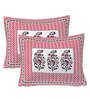 Pink 220 TC Cotton Traditional 28 x 18 Inch inches Pillow Covers (Pack of 2)