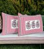 Pink 220 TC Cotton Traditional 28 x 18 Inch inches Pillow Covers (Pack of 2)