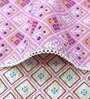 Pink Cotton Geometrical 144 TC  Double Bed Dohar