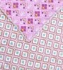 Pink Cotton Geometrical 144 TC  Double Bed Dohar