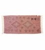 Pink Cotton Geometrical 2.2 X 4.5 Feet Hand Woven Carpet