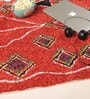 Pink Cotton Geometrical 2.2 X 4.5 Feet Hand Woven Carpet
