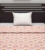 Pink Cotton Patterned 120 GSM Single Bed Dohar