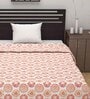 Pink Cotton Patterned 120 GSM Single Bed Dohar
